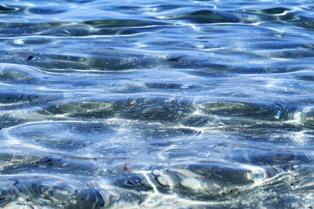 Photo of blue water background with ripplesの写真素材