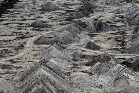 Coal mining in an open pitの写真素材