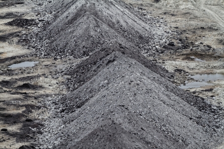 Coal mining in an open pit