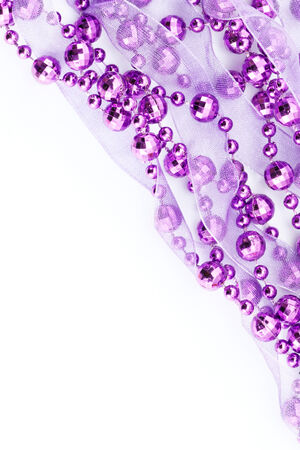 Close up of purple garland. Light background.の写真素材