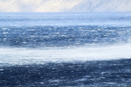 Raging sea with furious waves and fierce wind