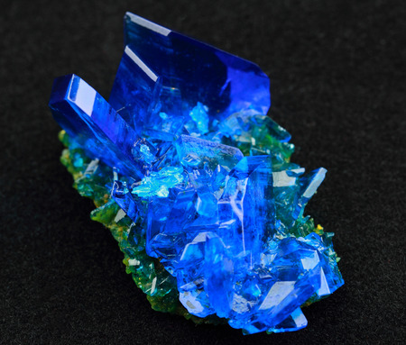 Crystals of blue vitriol - Copper sulfateの写真素材