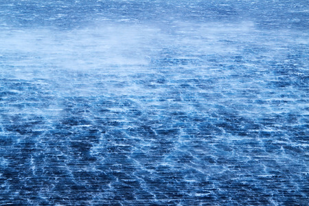 Raging sea with furious waves and fierce wind