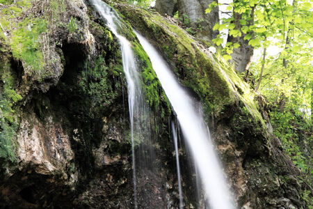 Speed waterfall of the rockの写真素材