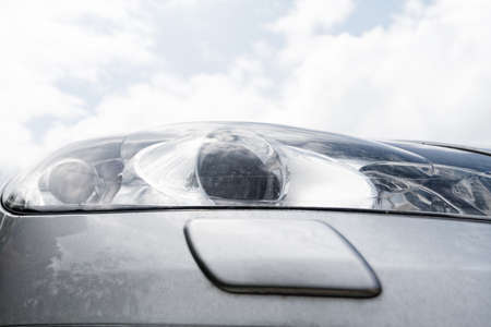 Close up photo of a car lightsの写真素材
