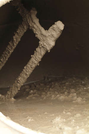 Close up photo of a concrete mixing machineの写真素材