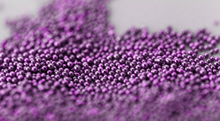 Pile purple balls of bead suitable for Background and textureの写真素材