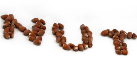 Creative photo of nuts with white background