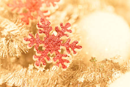 Close up photo of bright Christmas decorationsの写真素材
