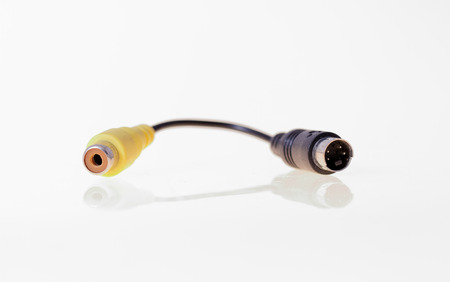 Close up photo of a RCA S Video Cableの写真素材