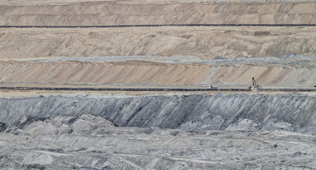 Coal mining in an open pitの写真素材