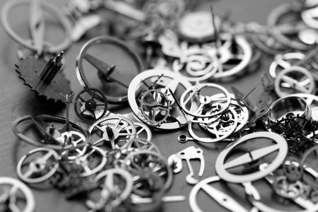 Detail of clock parts for restorationの写真素材