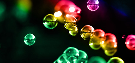 The rainbow bubbles from the bubble blower