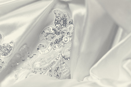 Detail of wedding dress - close-up photoの写真素材