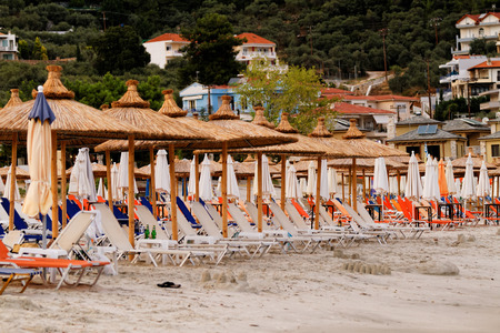 Photo of the beautiful sandy beach in Greekの写真素材