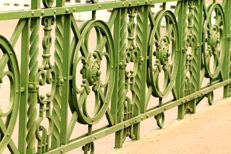 Old welded bridge colored with green - Szechenyi bridge