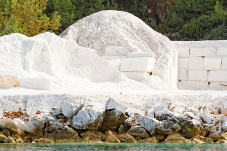 Photo of the white marble quarry in Thassosの写真素材
