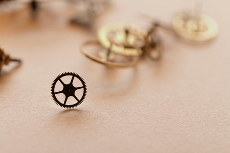 Detail of clock parts for restorationの写真素材