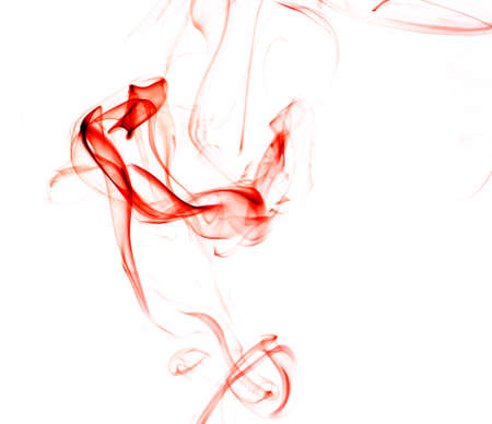 Beautiful smoke on the white background - macro photoの写真素材