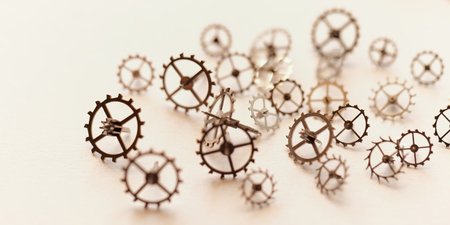 Detail of clock parts for restoration