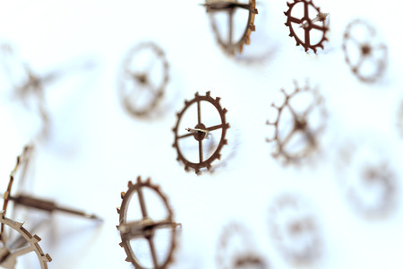 Detail of clock parts for restorationの写真素材