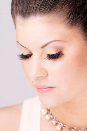 Woman beauty portrait. Close up female face.の写真素材