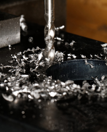 Close up photo of a CNC drillingの写真素材