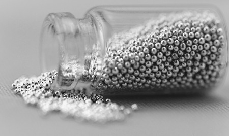 Pearls for nails - light backgroundの写真素材