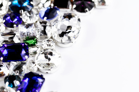 Beautiful colorful beads closeup on white backgroundの写真素材