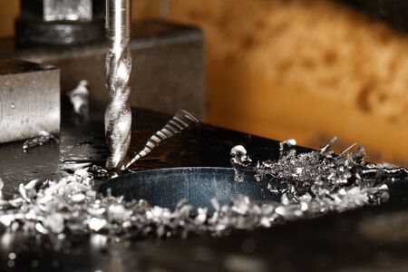 Close up photo of a CNC drilling