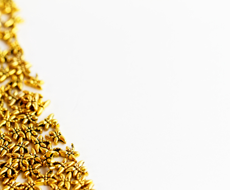 Close up of beautiful yellow butterfly beadsの写真素材