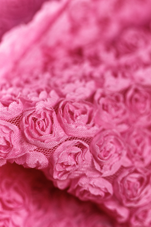 Pink rose background fabric - macro photoの写真素材