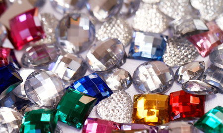 Colorful plastic crystals - close up photoの写真素材