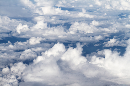 View of the sky above the cloudsの写真素材