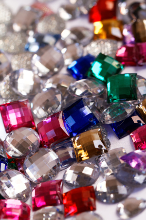 Colorful plastic crystals - close up photoの写真素材