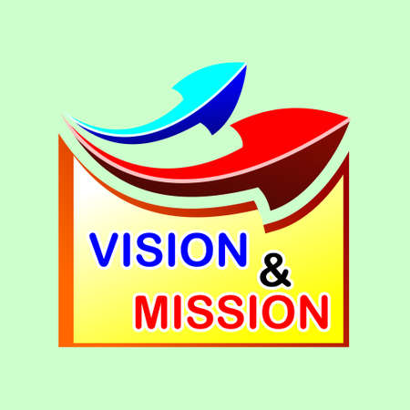 business icon illustration mission vision and arrows, a visual vector that complements your businessのイラスト素材