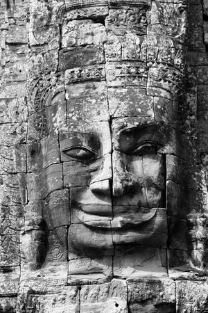 smiling face of Buddha, Angkor Watの写真素材