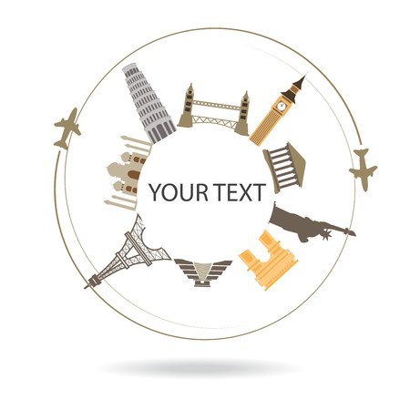 travel background, famous landmark in the world. text can be addedのイラスト素材