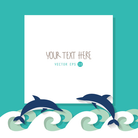 summer vacation background, sailor concept, flat icon, text can be add for advertising, wallpaper, greeting cardのイラスト素材