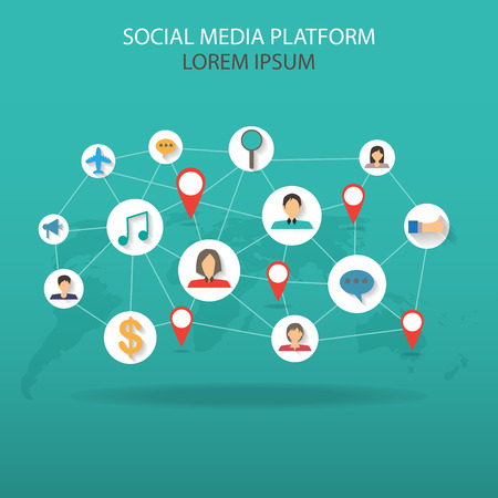 mobile connection social media infographics element and background. social media icon. Can be used for business data, web design, brochure template. text can be added. vector illustrationのイラスト素材
