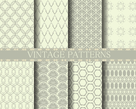 10 different vintage patterns, Pattern Swatches, vector, Endless texture can be used for wallpaper, pattern fills, web page,background,surfaceのイラスト素材