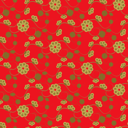elegent chinese seamless pattern, red background, Endless texture can be used for wallpaper, pattern fills, web page background,surface textures.のイラスト素材