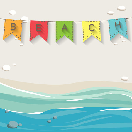 summer vacation background, text can be add for advertising, wallpaper, cardのイラスト素材