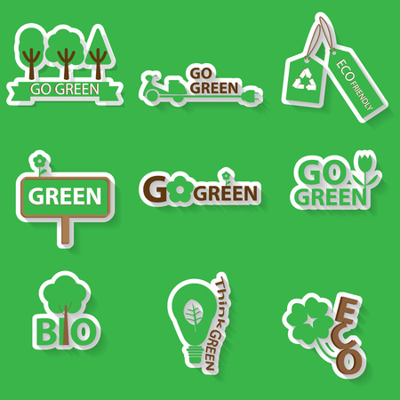 go green and bio icon, vectorのイラスト素材
