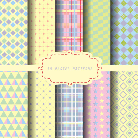 set of pastel geometric pattern, vector Endless texture can be used for wallpaper, pattern fills, web page,background,surfaceのイラスト素材
