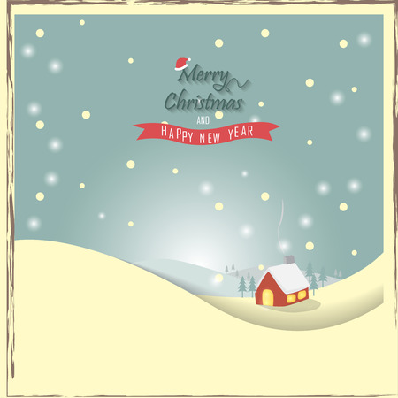 vintage christmas greeting card, vector, can be use for  background, backdrop, wallpaperのイラスト素材