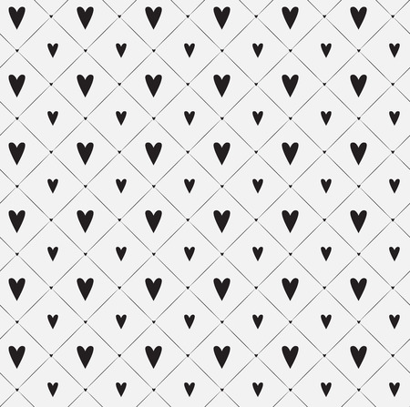 Mono heart seamless pattern, vector endless texture can be used for wallpaper, pattern fills, web page, background, surfaceの写真素材