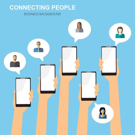 mobile connection infographics element and background. social media icon. Can be used for business data, web design, brochure template, advertising. text can be added. vector illustrationの写真素材