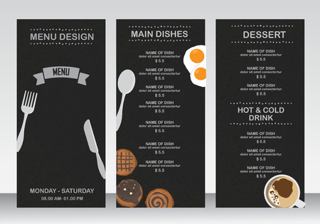 Restaurant Menu Infographics Background And Elements Blackboard