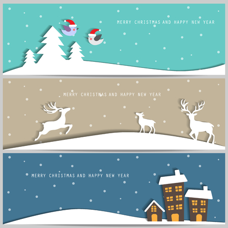 merry christmas one web page banner, background, greeting card, cover design, gift voucher, coupon templateのイラスト素材